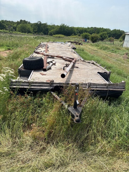 32 ft long 8ft wide flatbed trailer once was a camper no title sold with bill of sale