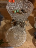 Crystal Dish with misc items