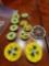 Seed bead button covers and earrings one needs to be repaired