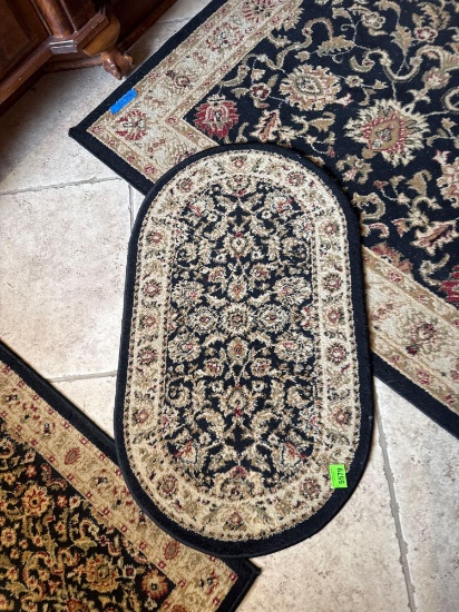 4 Rugs, 67 x 48 inches, 60 x 24 inches, 32 x 20 inches, 10 x 42 inches.
