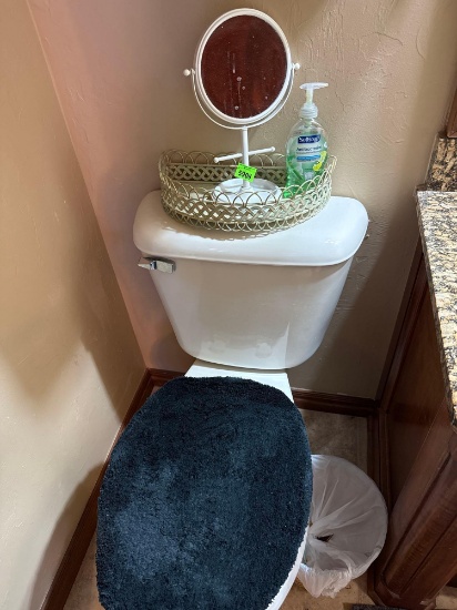 Toilet cover seat,soap, mirror and holder