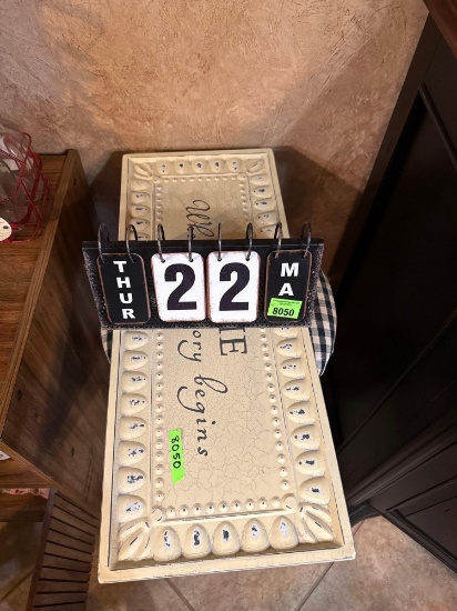 Calendar and wall decor