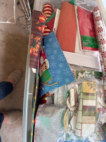 Wrapping paper and ribbon