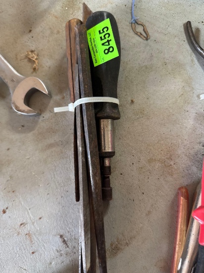 screw driver, measuring stick