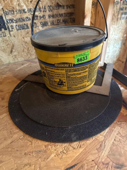 concrete patcher and 2 sanding blades