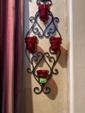 Metal candle holder wall hanging