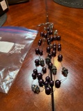 Multi stand bead necklace with matching earrings