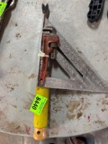pipe wrench, and speed square