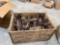 Vintage wood box with soda bottles