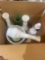Milk Glass Vases and bowl