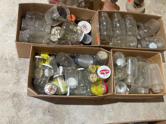 various glass jars