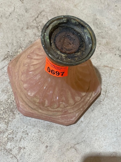 antique oil lamp base rose moonstone