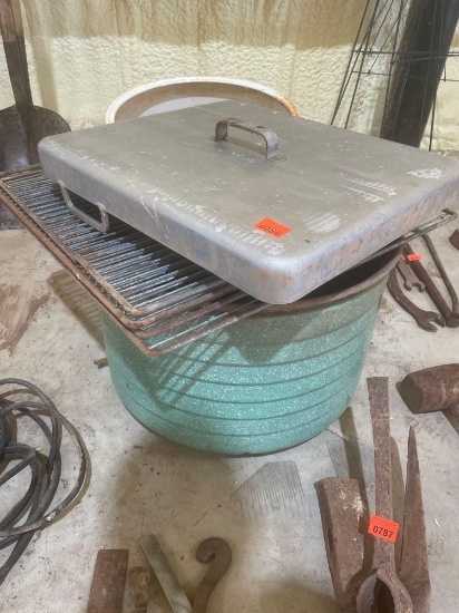 grill grates; grill cover; galvanized steel tub
