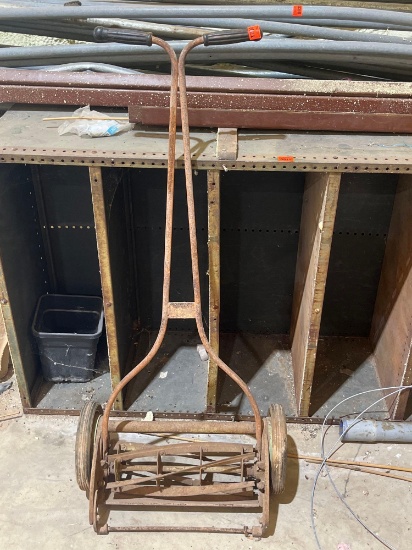 vintage hand push reel mower