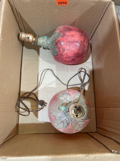 vintage twin strawberry lamps