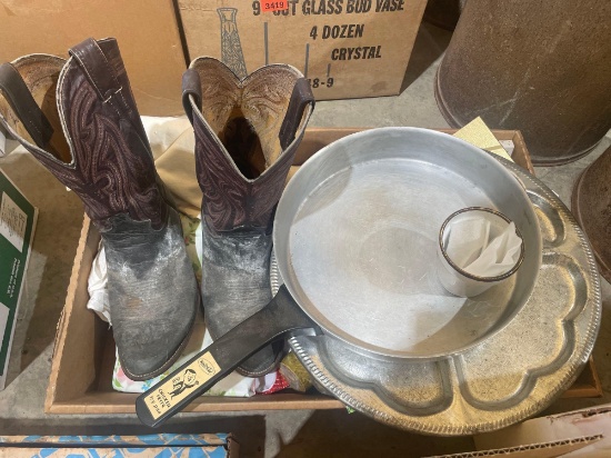 Cowboy boots, serving trays and more