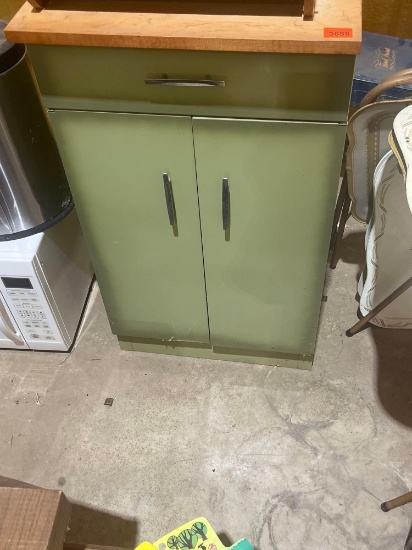 2 Door 1 Drawer wood cabinet Green