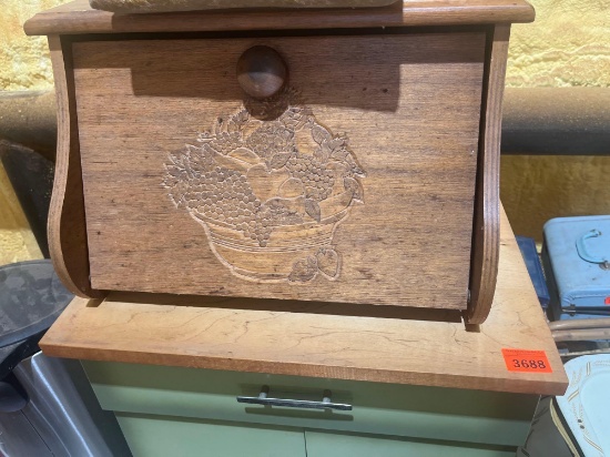 Wood Bread box and small stool