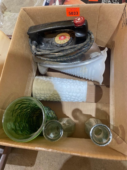 Glass Vases, Vintage iron