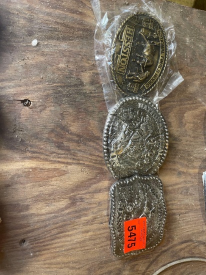 3 Hesston National Finals Rodeo belt buckles