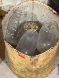 various big glass jars