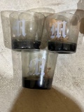 vintage black and gray glass tumbler set