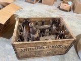 Vintage wood box with soda bottles