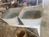 Antique dual bin for washing clothes