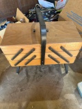 Sewing Items in Wood Case