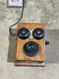 Vintage phone and Ceramic Frogs