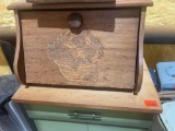Wood Bread box and small stool