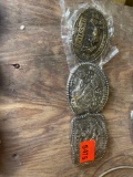 3 Hesston National Finals Rodeo belt buckles