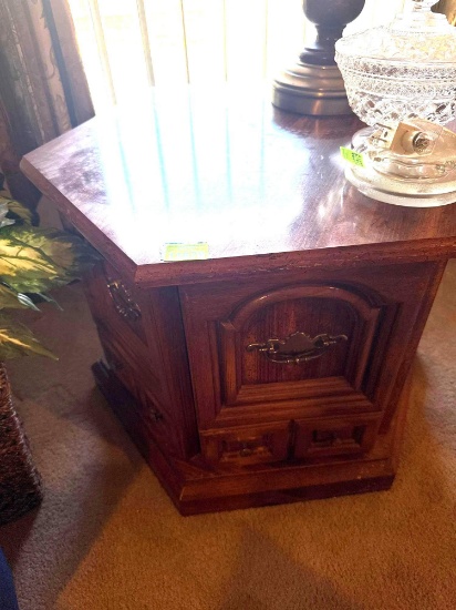 wooden side table only items not included