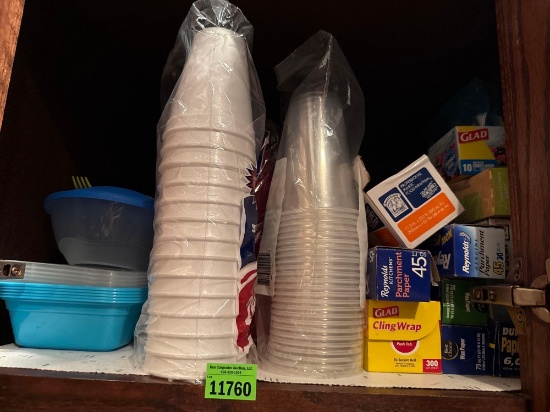 FoodStorage containers, cups, food wrap