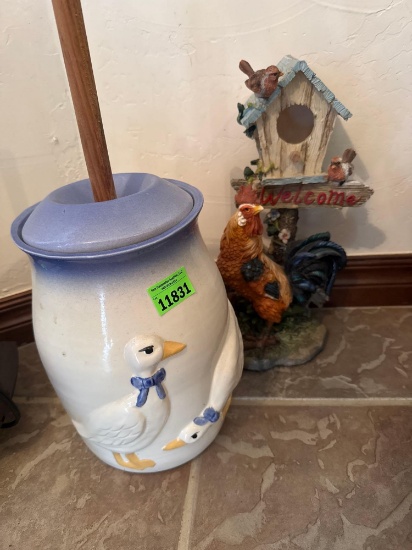 butter maker and bird house decor