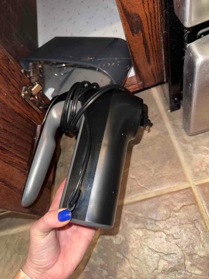 kitchen pans, and hand mixer