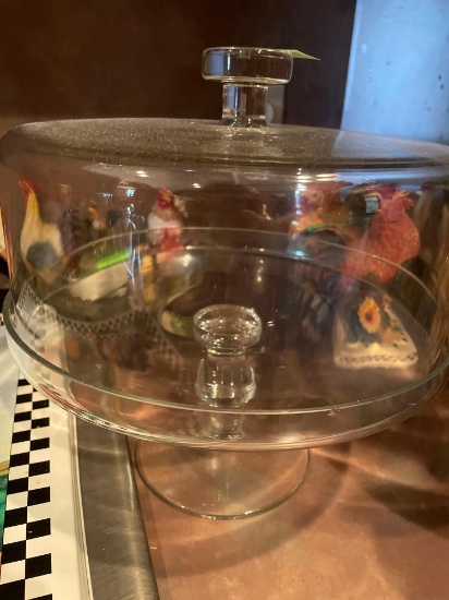 Glass cake stand 10 inch