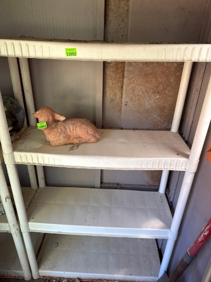 Plastic shelves 34 inches, 55.5 inches height, items not included on shelf