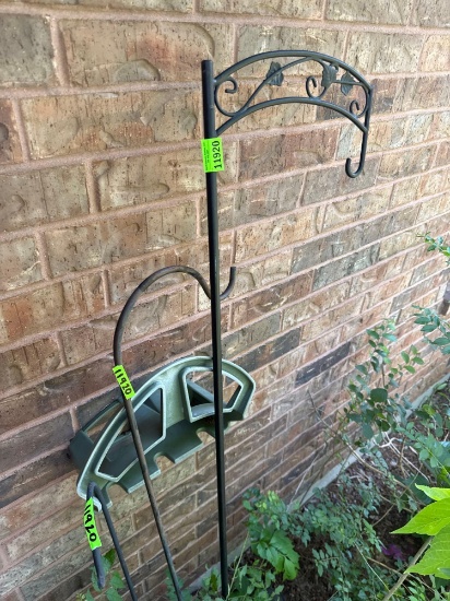 Three iron plant hangers