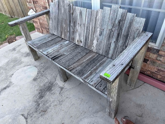 outdoor wooden bench
