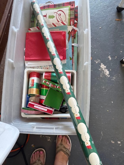 Tote with wrapping paper and boxes