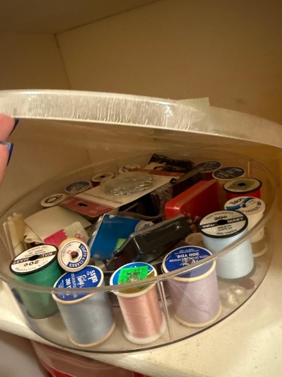sewing thread and a bag