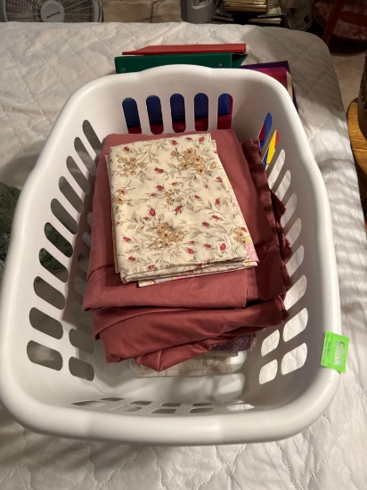 laundry baskets and sheets