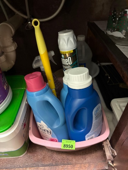 laundry soap and cleaning supplies, bleach and salt