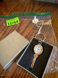 Key chain watch in box