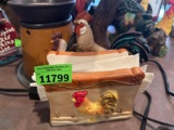 spoon holder, chicken decor, napkin holder and Sensi warmer