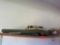 Christmas sled decor, wood pieces, oil can, handsaw and other items