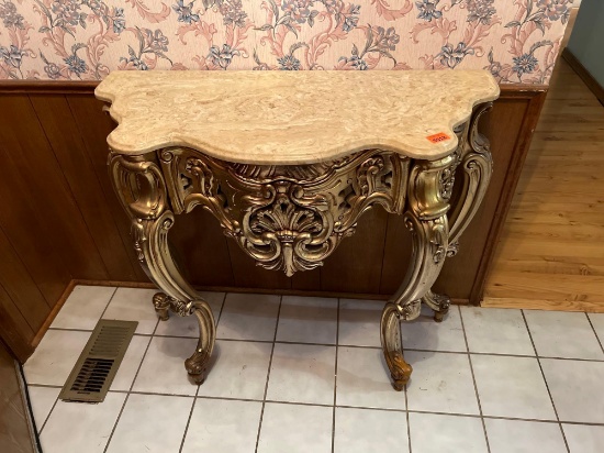Entry table with marble top Measurements in photos Buyer responsible loading and moving