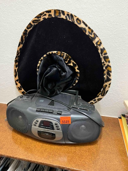 Portable radio and hat