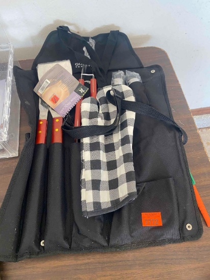 BBQ grill cooking utensils in pouch